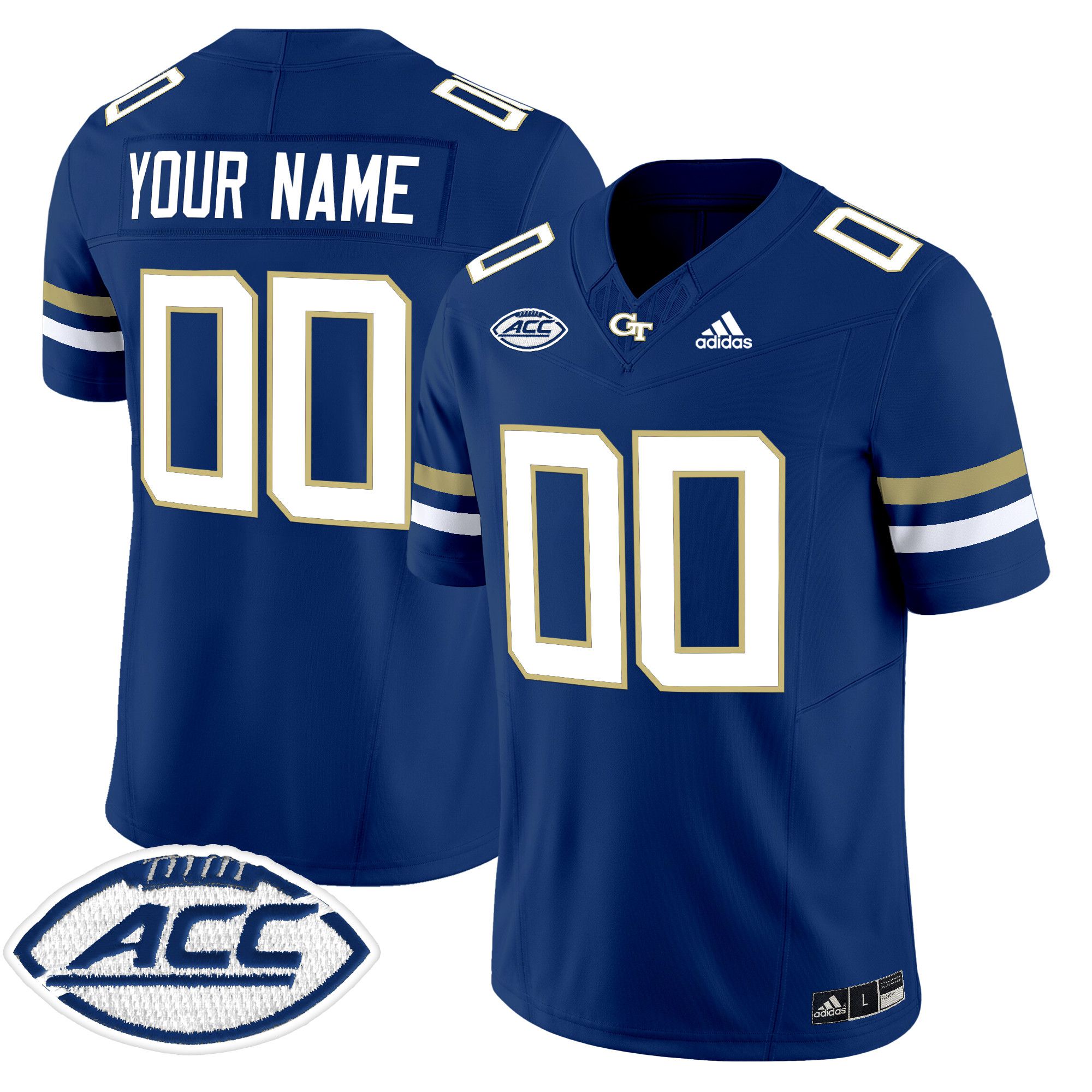 Men Georgia Tech Blue Adidas 2024 Vapor Limited Custom NCAA Jersey style 1->customized ncaa jersey->Custom Jersey